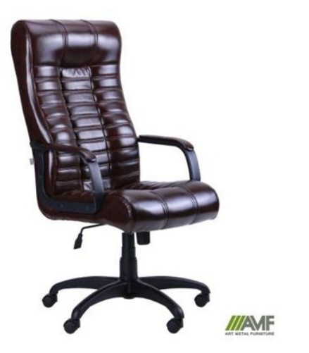 Крісло офісне AMF Атлантіс Пластик Софт Мадрас дарк браун (372537)